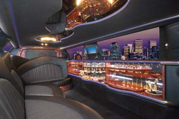 black 2004 stretch120 Lincoln limo gray seat interior