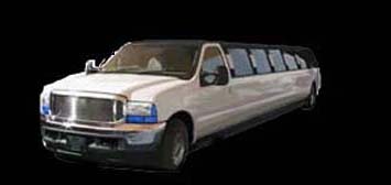 white Excursion black top stretch limo